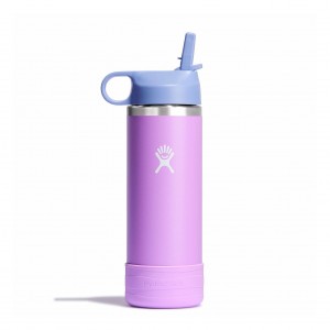 Hydro Flask 18 oz Kids Wide Mouth w/ Straw Cap Bottles Anemone | XBFAOM-968