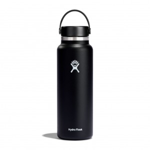 Hydro Flask 20 oz Wide Mouth Bottles Svarta | LRJBDP-530