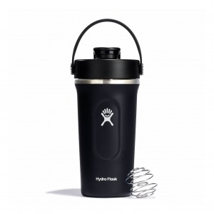 Hydro Flask 24 oz Insulated Shaker Bottle Bottles Svarta | FMVTDW-584