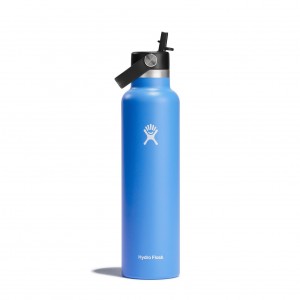 Hydro Flask 24 oz Standard Mouth with Flex Straw Cap Bottles Cascade | JENSUY-219