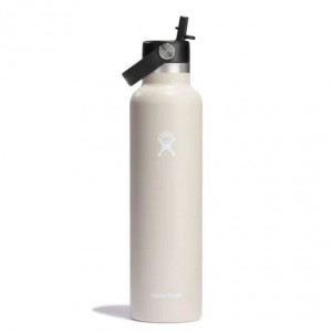 Hydro Flask 24 oz Standard Mouth with Flex Straw Cap Bottles Oat | QVPIXM-740