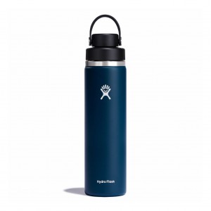 Hydro Flask 24 oz Wide Mouth with Flex Chug Cap Bottles Indigo | LJUZQY-865