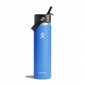 Hydro Flask 24 oz Wide Mouth with Flex Straw Cap Bottles Cascade | RYHVLA-139