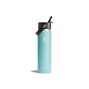 Hydro Flask 24 oz Wide Mouth with Flex Straw Cap Bottles Dew | UIVLOX-206