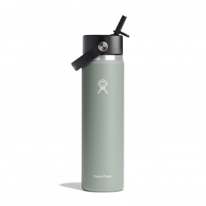 Hydro Flask 24 oz Wide Mouth with Flex Straw Cap Bottles Agave | AQDEJW-384
