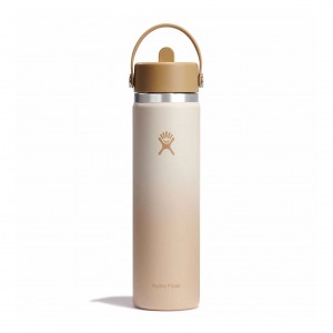 Hydro Flask 24 oz Wide Mouth with Flex Straw Cap Bottles Honey Ombre | TFGJDH-562