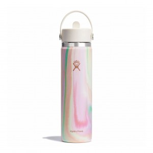 Hydro Flask 24 oz Wide Mouth with Flex Straw Cap Bottles Sugar Crush | BCVZFH-932