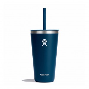 Hydro Flask 28 oz All Around Tumbler with Straw Lid Cups & Tumblers Indigo | PEZUCB-219