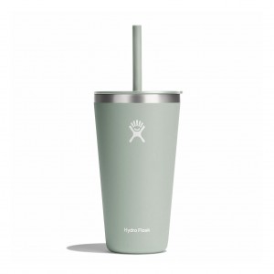 Hydro Flask 28 oz All Around Tumbler with Straw Lid Cups & Tumblers Agave | YIUFNS-321
