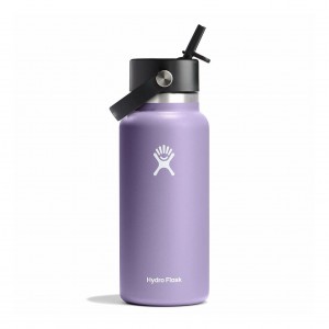 Hydro Flask 32 oz Wide Mouth with Flex Straw Cap Bottles Moonshadow | MFQYSI-610