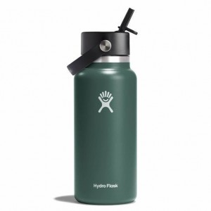 Hydro Flask 32 oz Wide Mouth with Flex Straw Cap Bottles Fir | WJKNCS-526