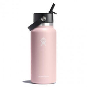 Hydro Flask 32 oz Wide Mouth with Flex Straw Cap Bottles Trillium | FZIPBJ-453