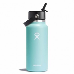 Hydro Flask 32 oz Wide Mouth with Flex Straw Cap Bottles Dew | TVPAIY-921