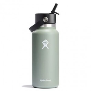Hydro Flask 32 oz Wide Mouth with Flex Straw Cap Bottles Agave | RLWYTB-029