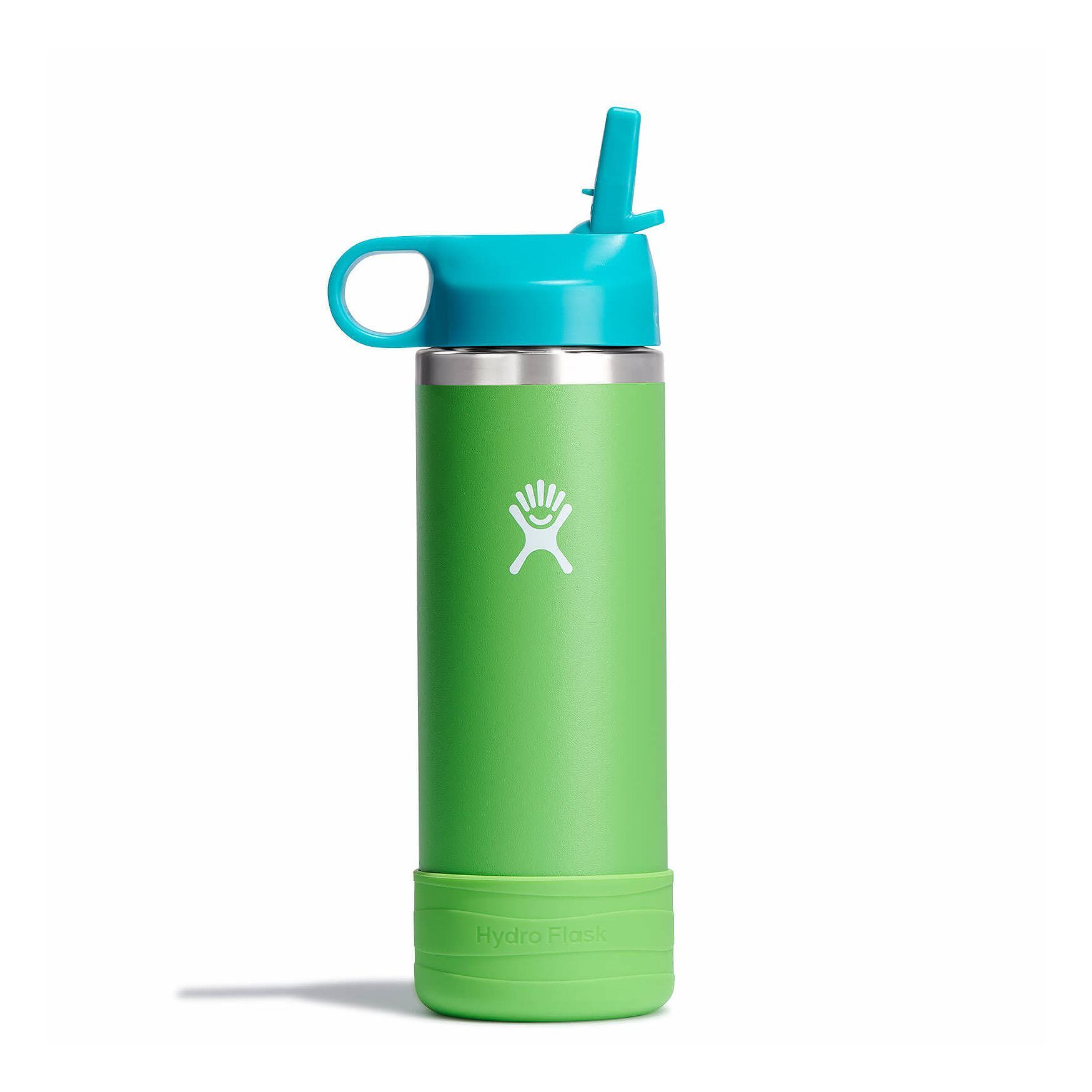 Hydro Flask 18 oz Kids Wide Mouth w/ Straw Cap Bottles Grass | VYHMOR-869