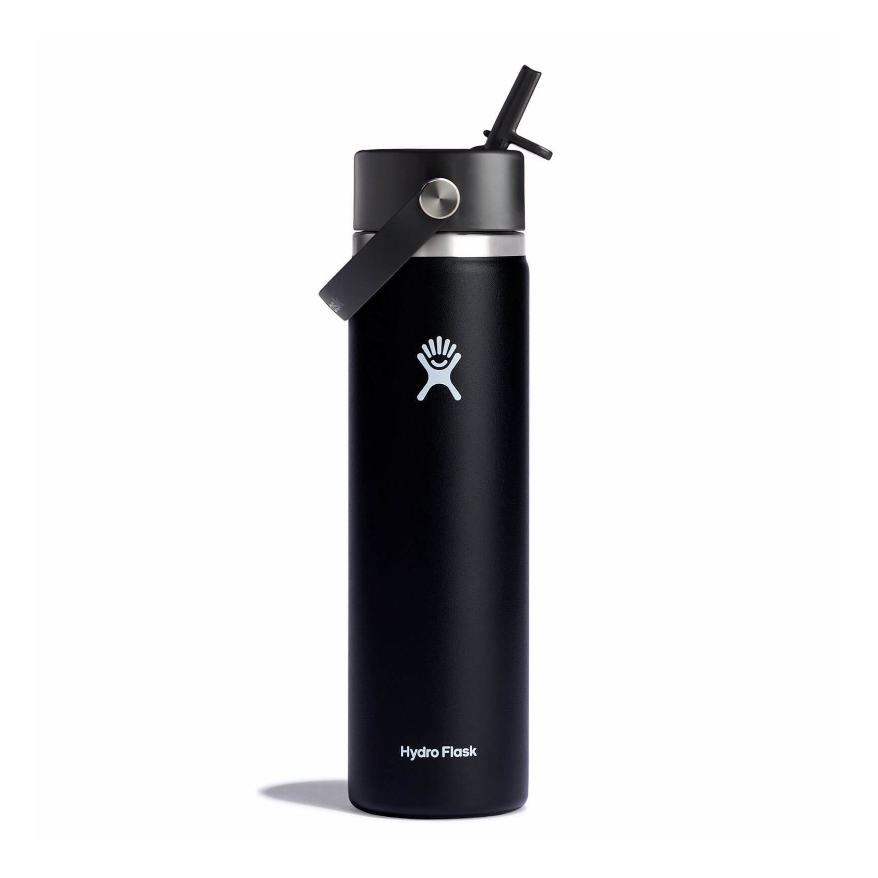 Hydro Flask 24 oz Wide Mouth with Flex Straw Cap Bottles Svarta | AIQKWJ-739