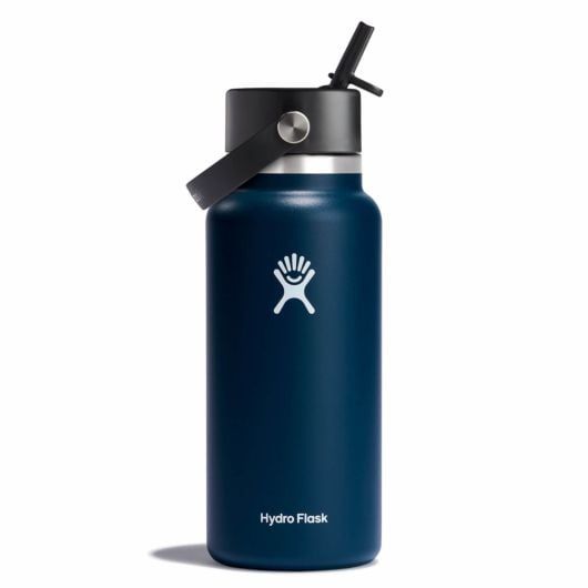 Hydro Flask 32 oz Wide Mouth with Flex Straw Cap Bottles Indigo | CUYATF-790