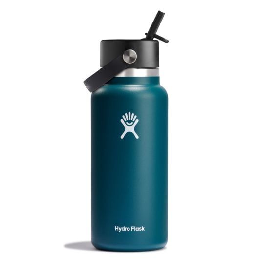 Hydro Flask 32 oz Wide Mouth with Flex Straw Cap Bottles Jade | TADSOZ-603