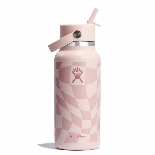 Hydro Flask 32 oz Wide Mouth with Flex Straw Cap Bottles Checkered Ecru | ECMQYS-032