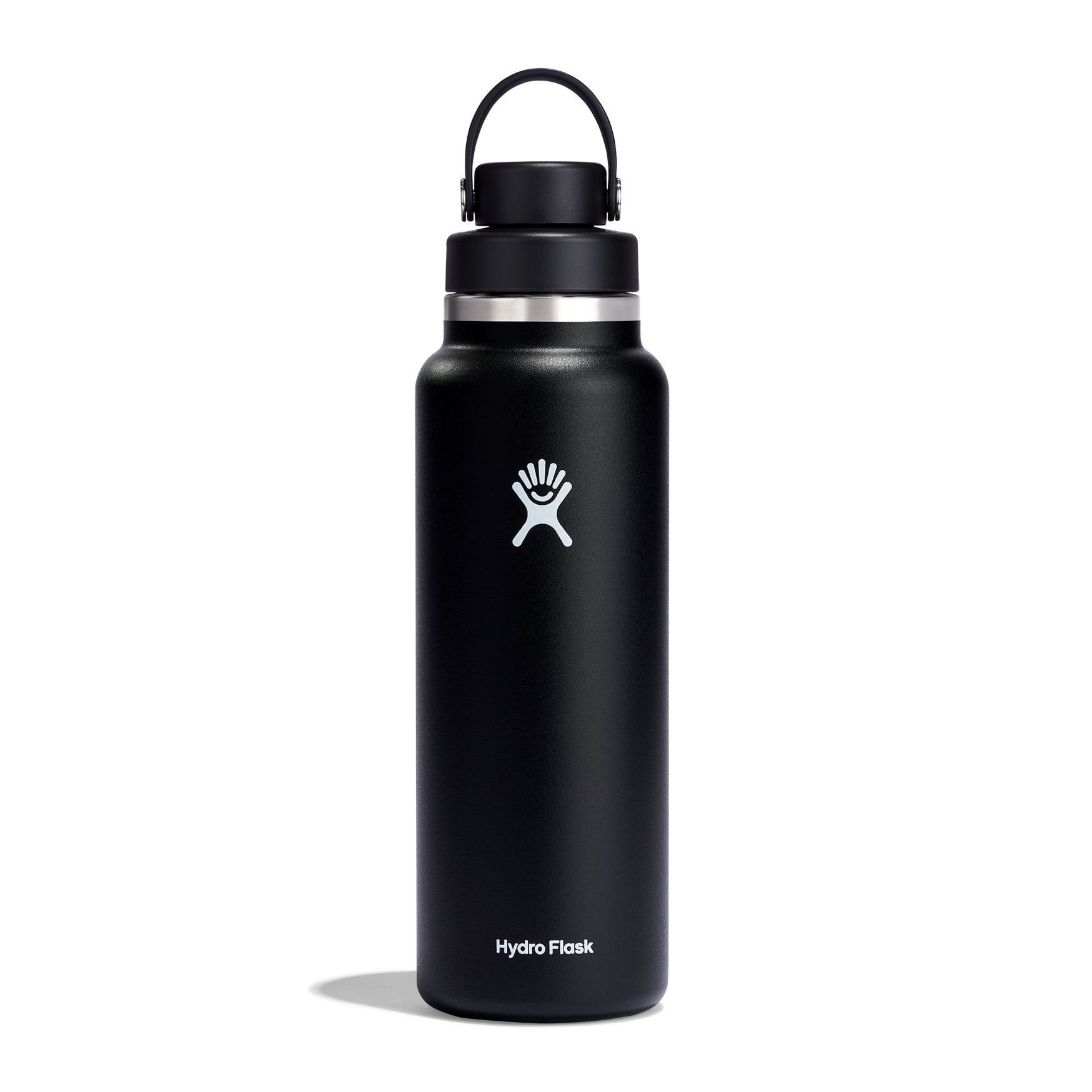 Hydro Flask 40 oz Wide Mouth with Flex Chug Cap Bottles Svarta | HOGWPI-946