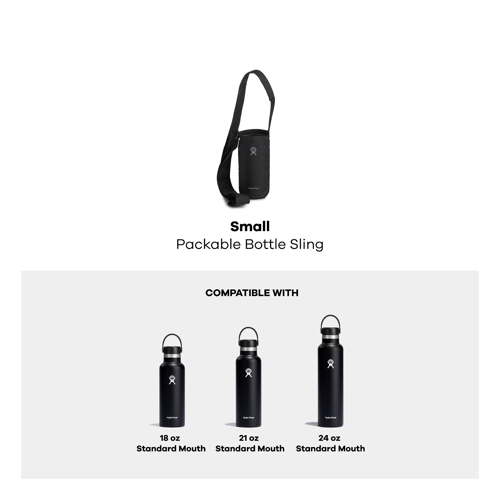 Hydro Flask Small Packable Bottle Sling Tillbehör Svarta | PUBRMQ-732
